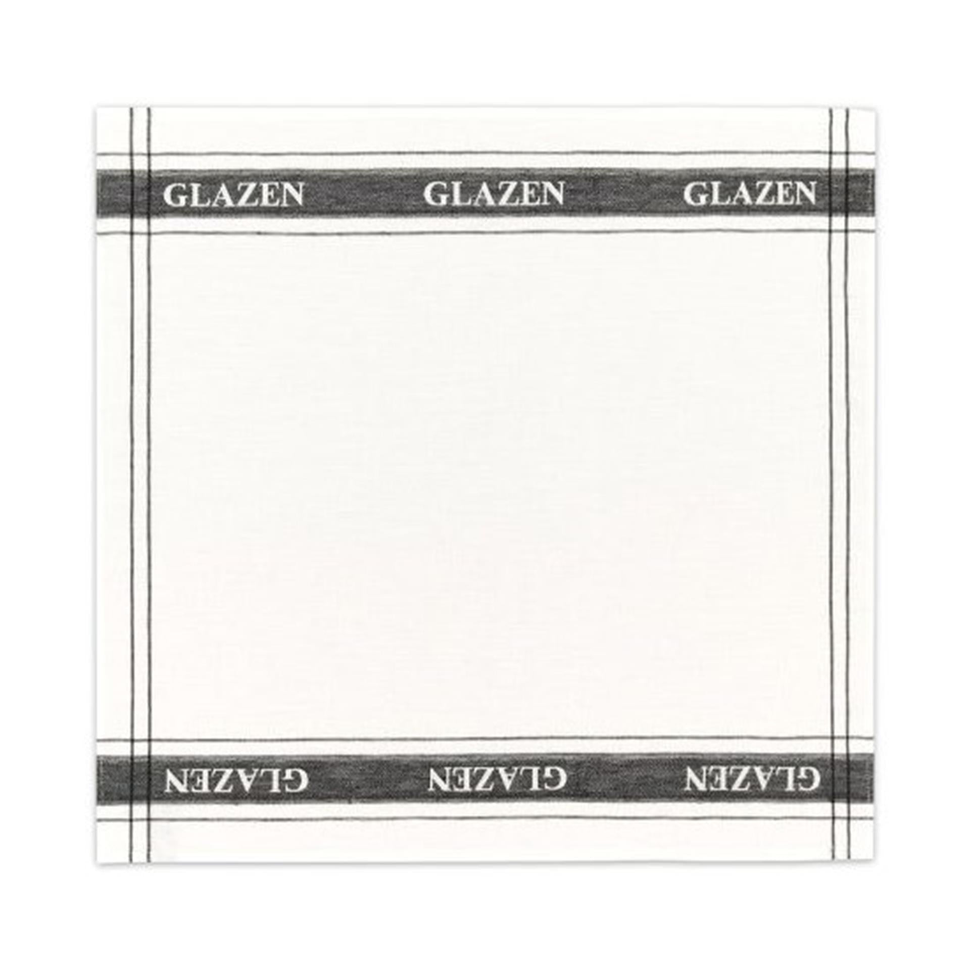 Ddddd theedoek glazen zwart wit 6 stuks