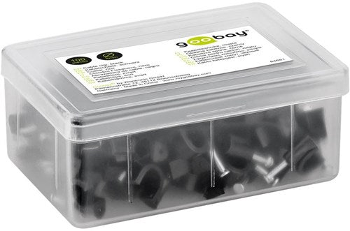 Enzo goobay kabelclip 8mm rond zwart box(100) - 4113233