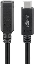 Enzo goobay usb-c male - usb-c female verlengkabel | 1m zwart - 9550230