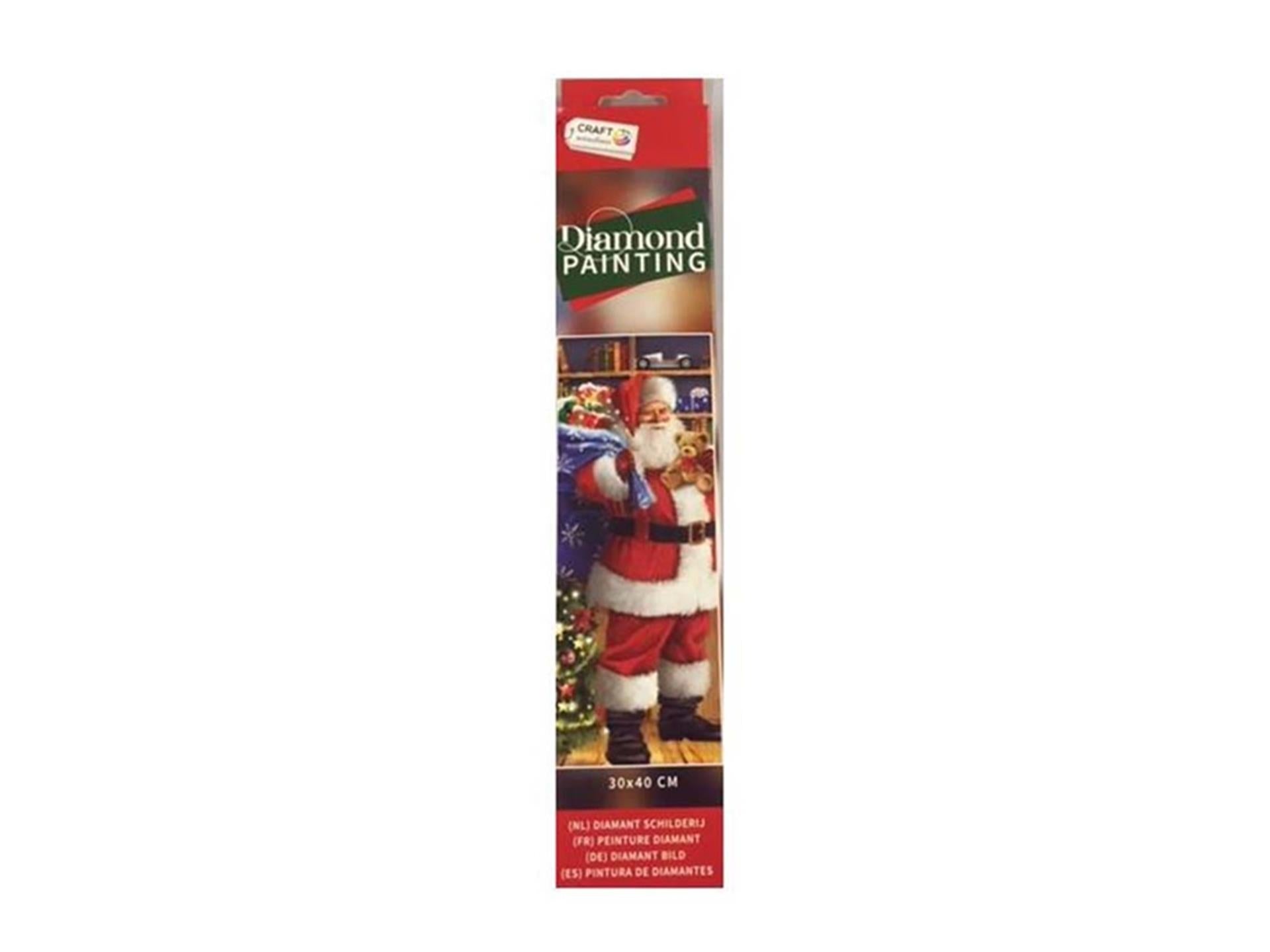 Grafix diamond painting kerstman 30x40cm
