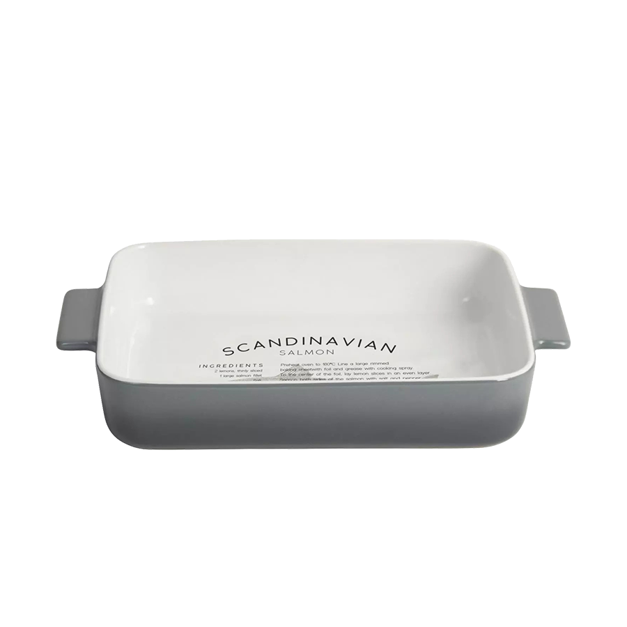 Gusta Auflaufform, Farbe: Fade, 32 x 19,9 x 5,4 cm, weiß-grau