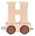 Bongers speelgoed houten letter h met wieltjes 6 cm hoog
