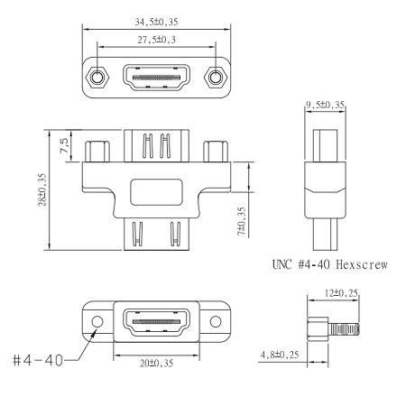 Hdmi a koppelstuk paneelmontage