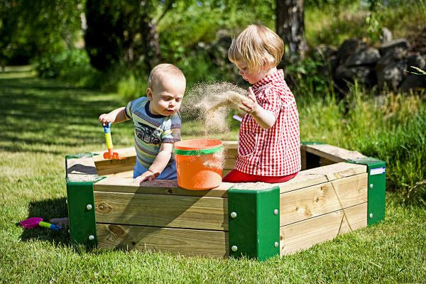Sandkasten 150 x 110 x 28 cm Holz natur