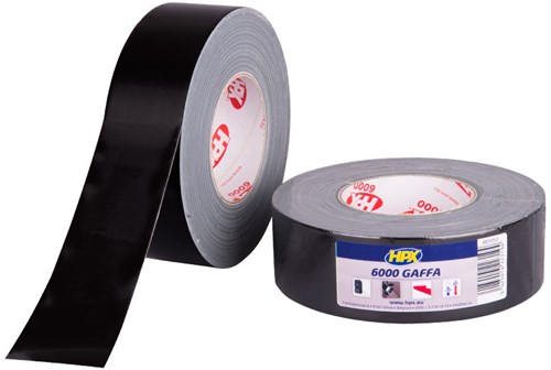 Hpx gaffer 6000 tape | zwart | 50mm x 50m - ab5050 - ab5050
