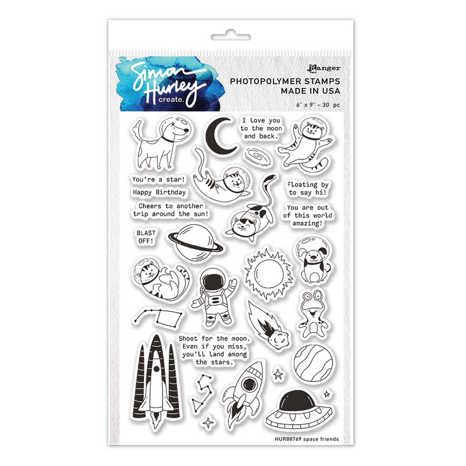 Ranger ink ranger • simon hurley create. clear stamps space friends