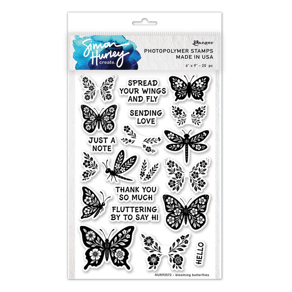 Ranger ink ranger • simon hurley create. photopolymer stamps blooming butterflies