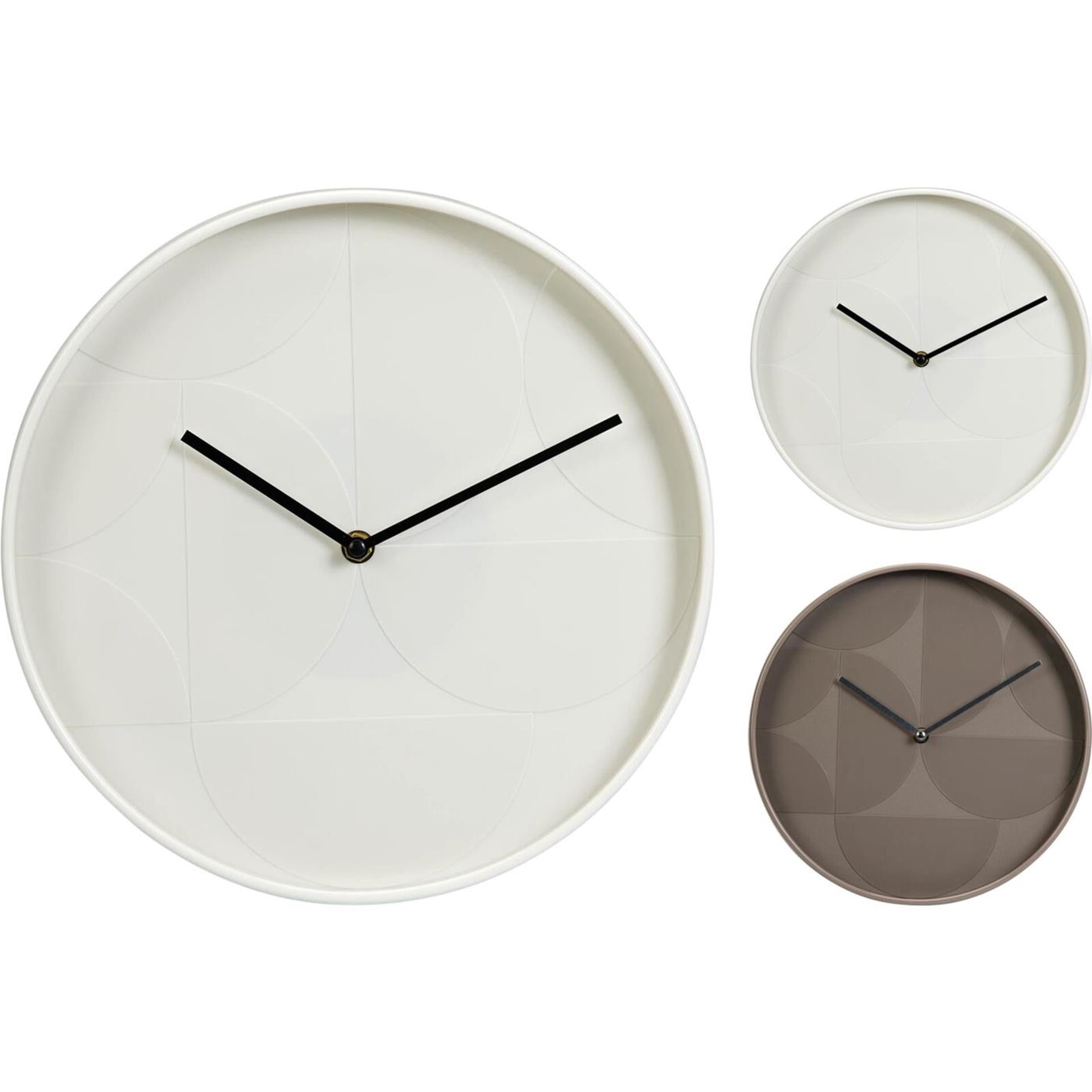 Home styling wandklok modern ø30cm wit of taupe