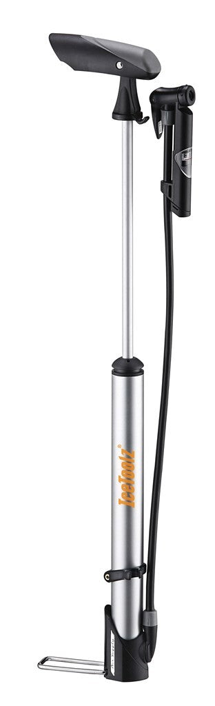 IceToolz Fußpumpe Veloclub 140 psi mit Manometer, Aluminium, A351