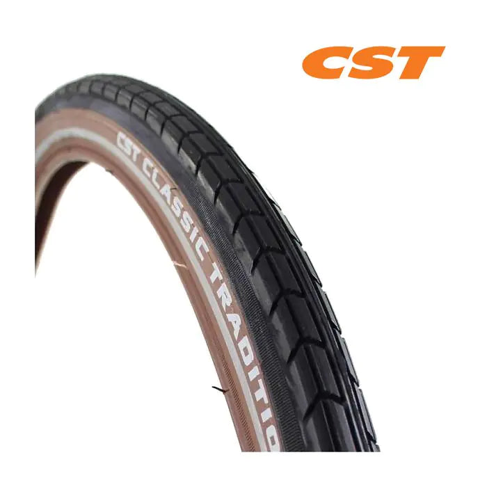 CST Classic Tradition (1 mm pannensicher), schwarzbraun mit Reflexstreifen. 28 x 1,75, ETRTO 47-622