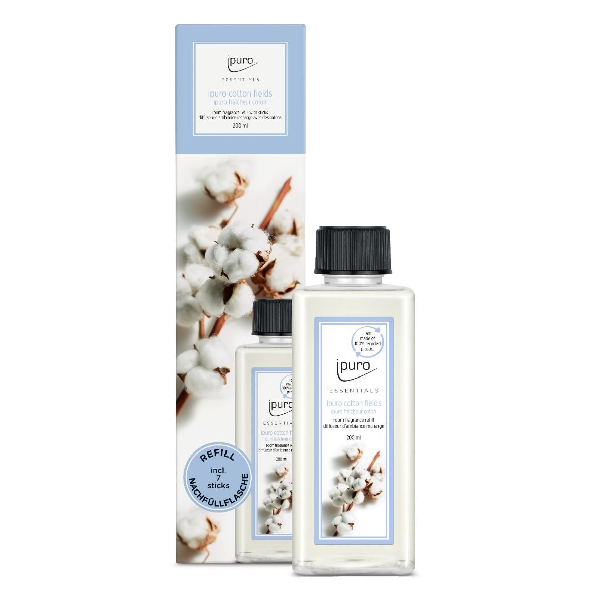 Ipuro geurdiffuser navulling cotton fields 200ml