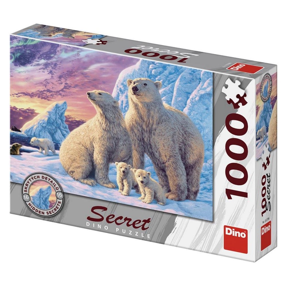 DinoToys Dino-Puzzle – Eisbären mit versteckten Geheimnissen – 1000 Teile