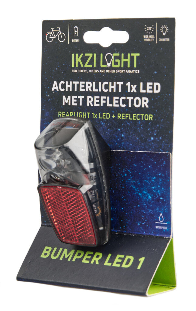 IkziLight Rücklicht, 1x LED-Batterie, Kotflügelbefestigung