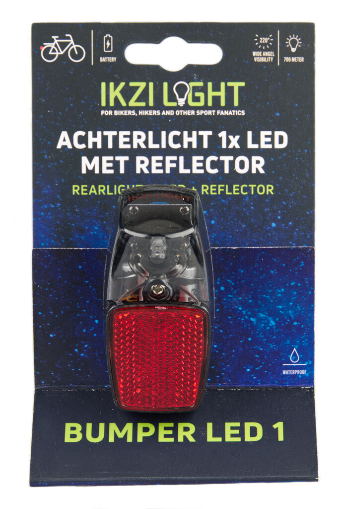IkziLight Rücklicht, 1x LED-Batterie, Kotflügelbefestigung