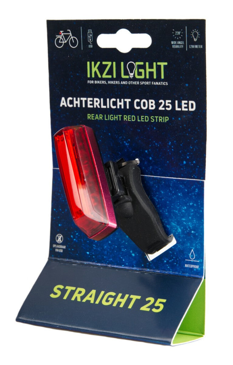 IkziLight Rücklicht, gerader 25 COB-LED-Streifen + USB