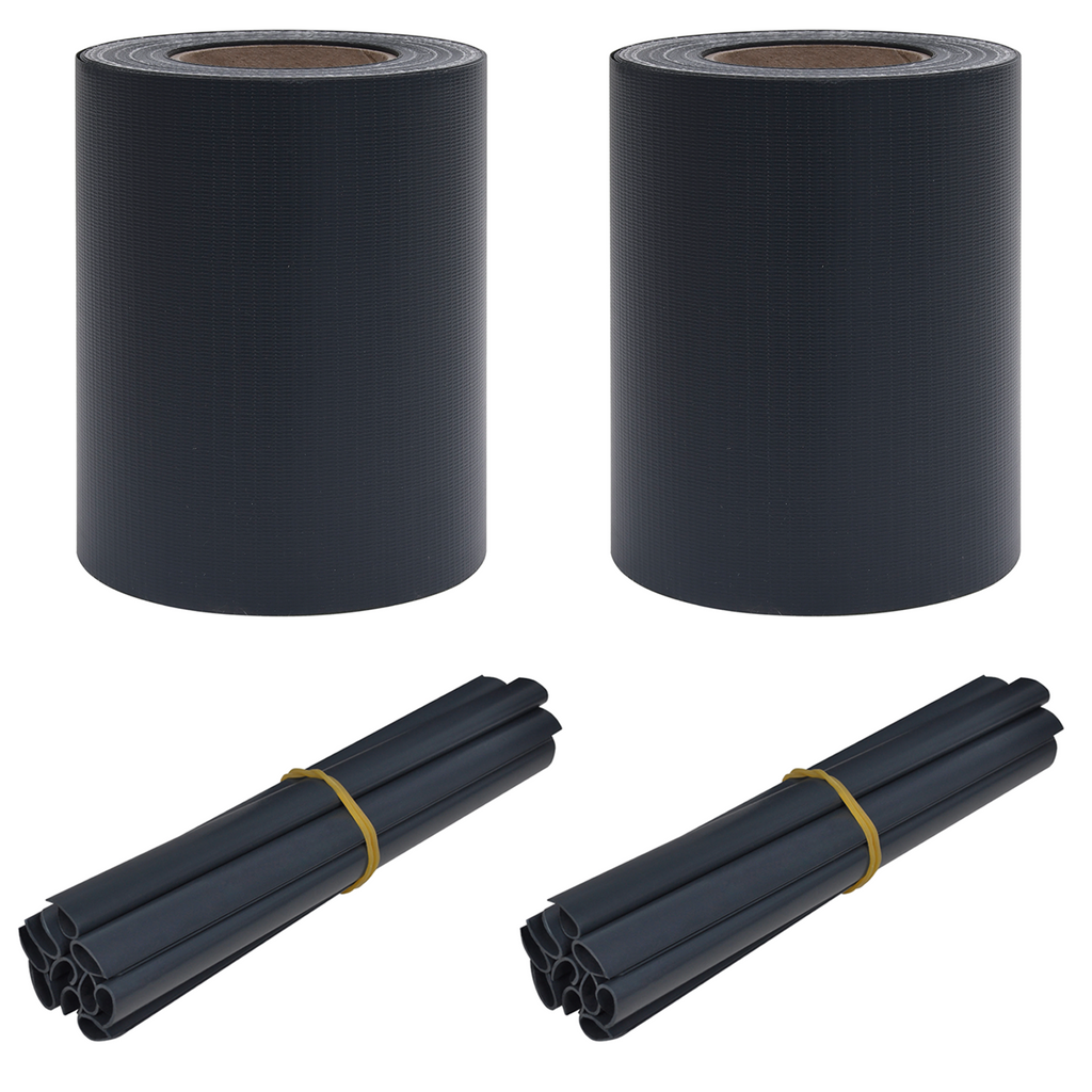 Vidaxl tuin privacyschermen 2 pcs donkergrijs 35 x 0,19 m pvc