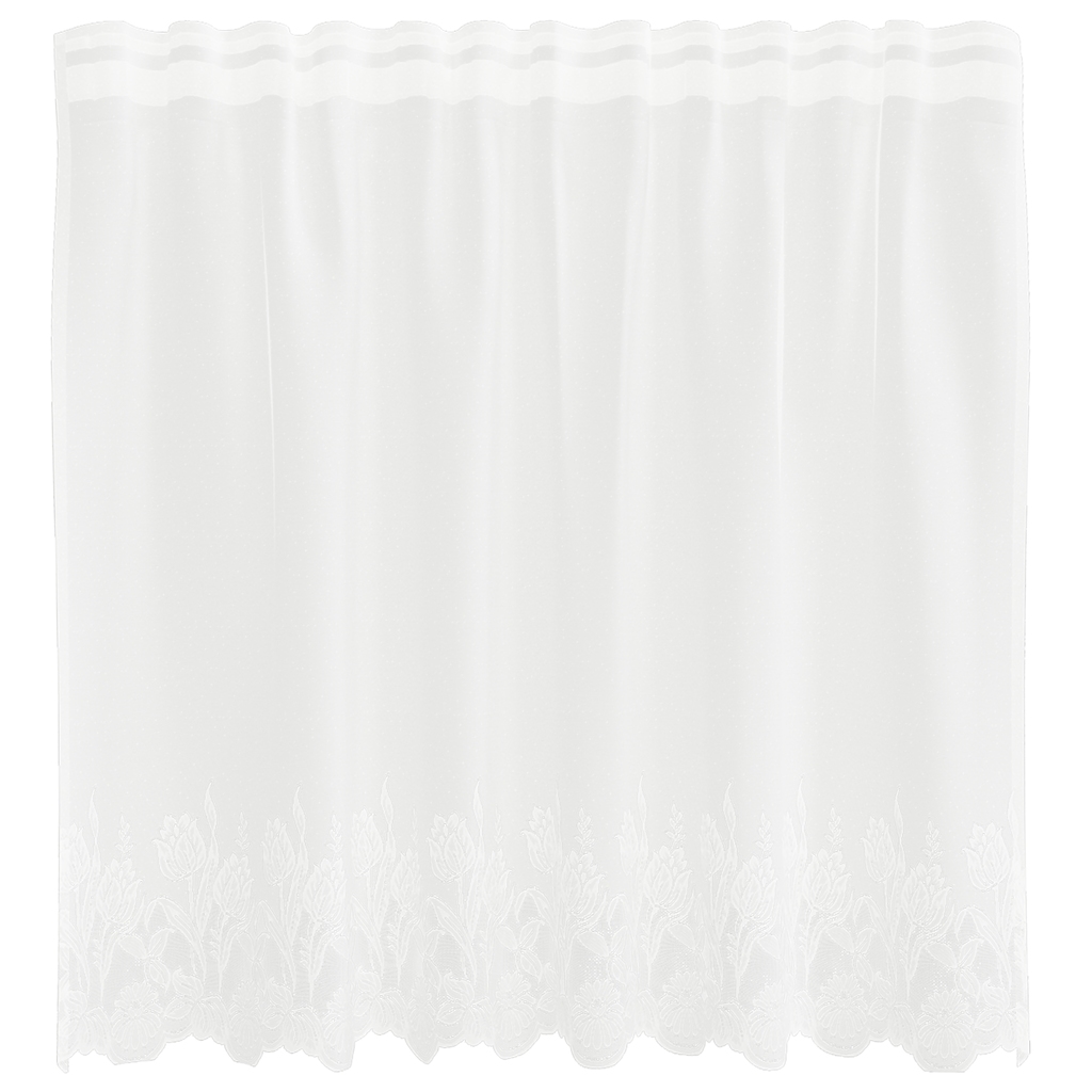 Vidaxl kantgordijn met gordijnen bloemen wit 100 x 150 cm polyester