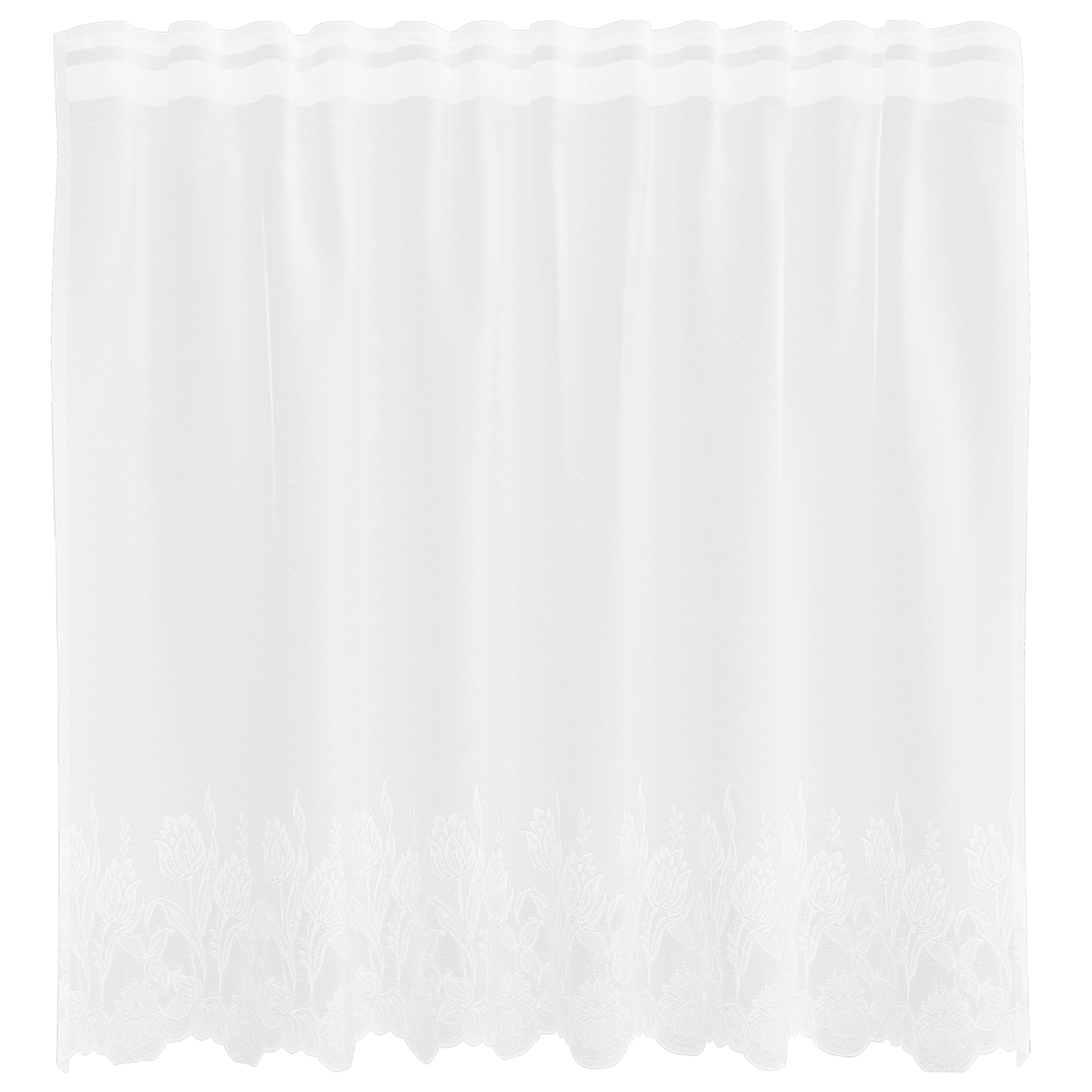 Vidaxl kantgordijn met gordijnen bloemen wit 100 x 150 cm polyester