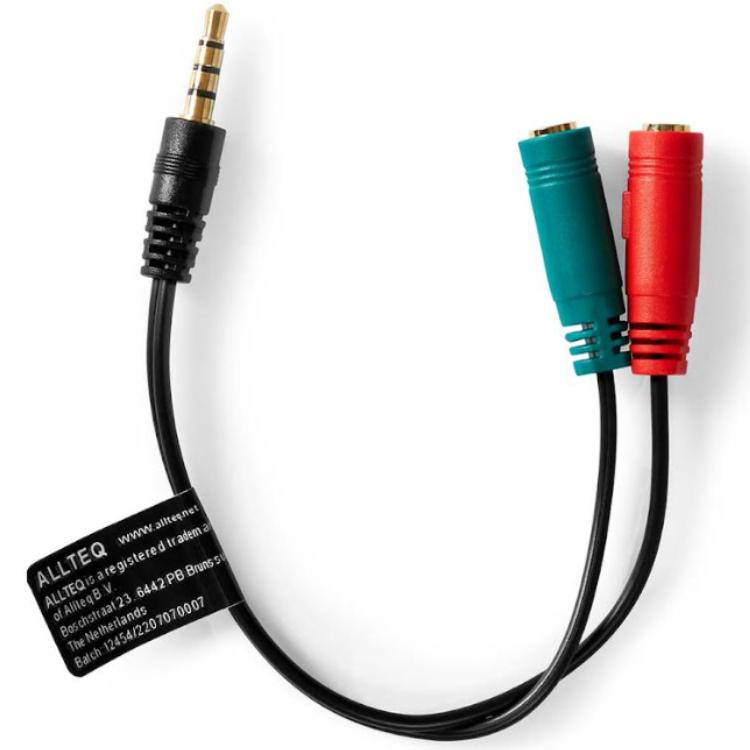 Abi aux splitter kabel - microfoon en audio