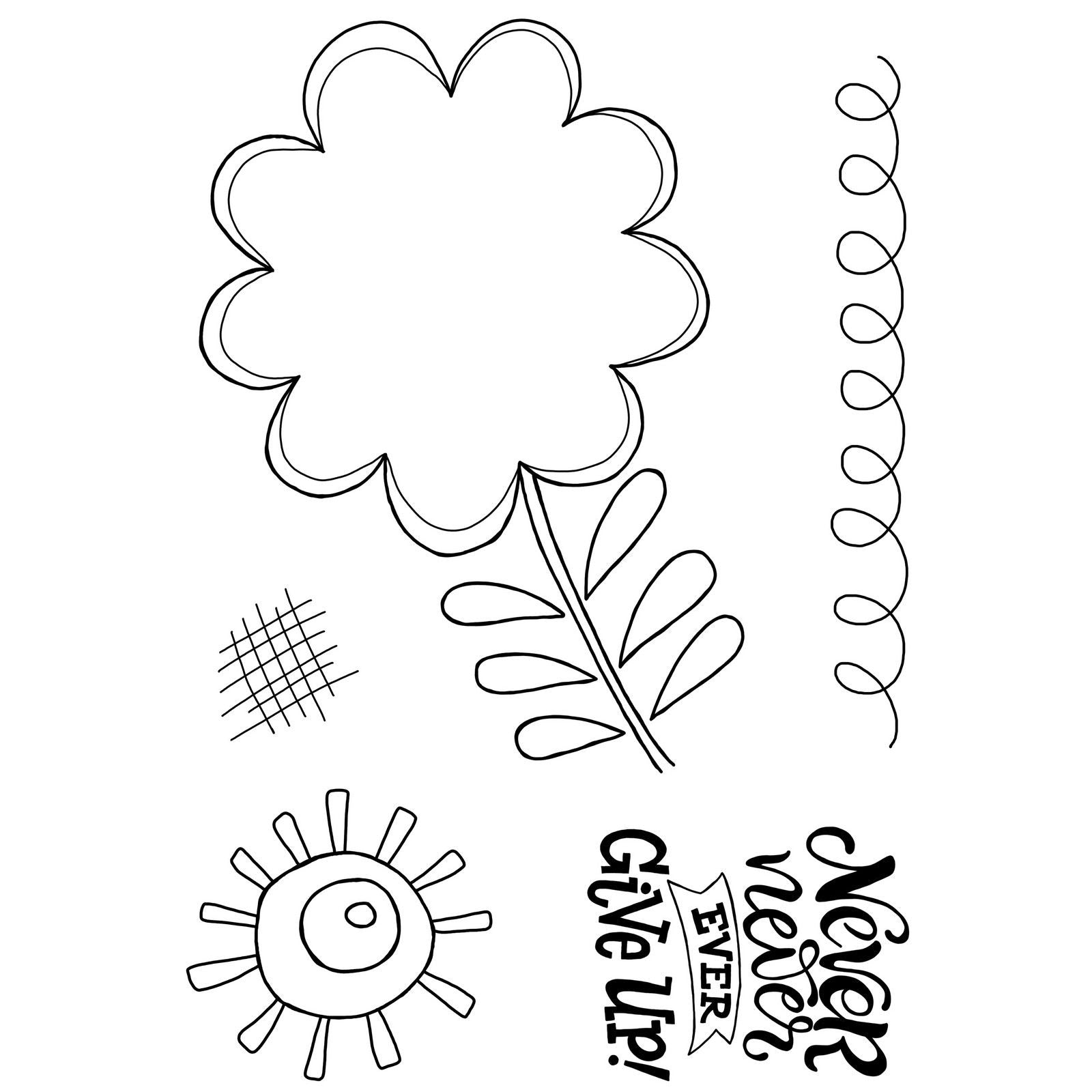 Woodware • clear singles stempel set petal doodles never give up