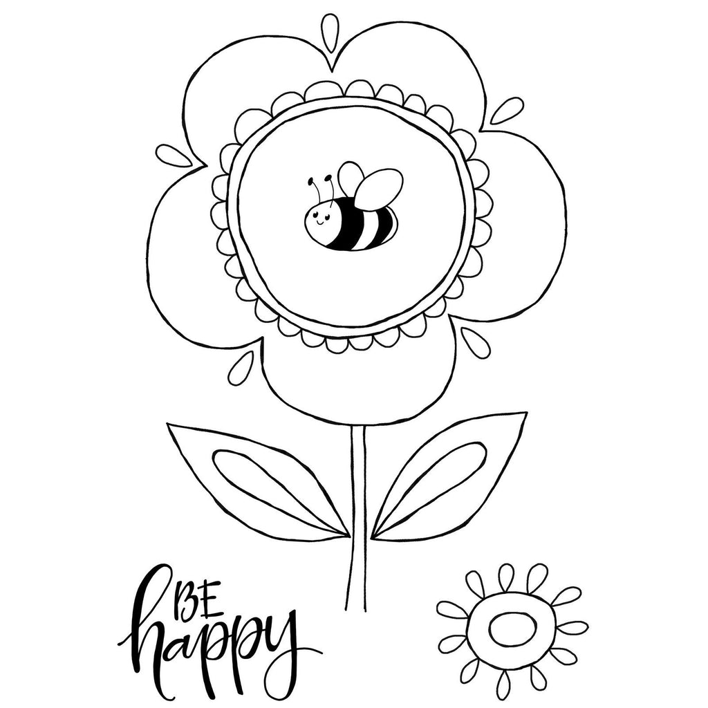 Woodware • clear singles stempel set petal doodles be happy