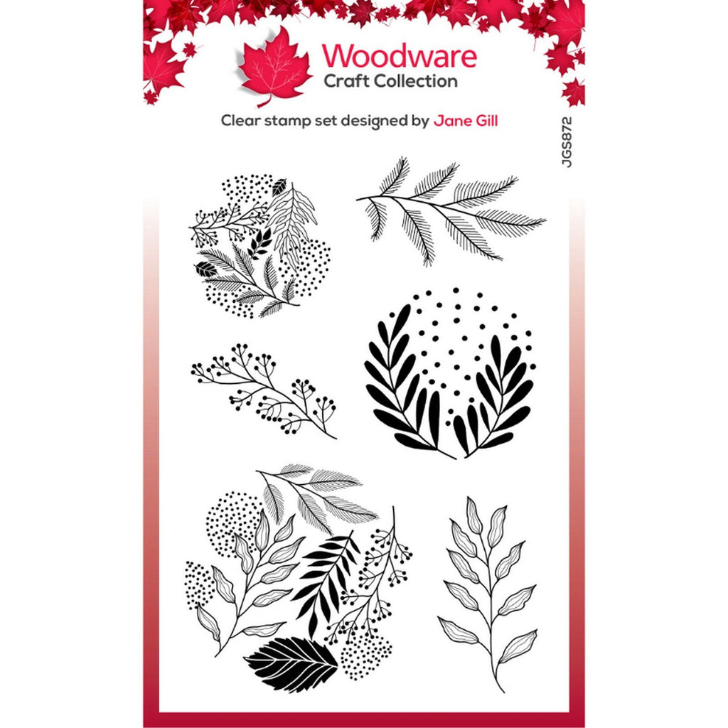 Woodware • paintable baubles clear singles stamps leafy fillers