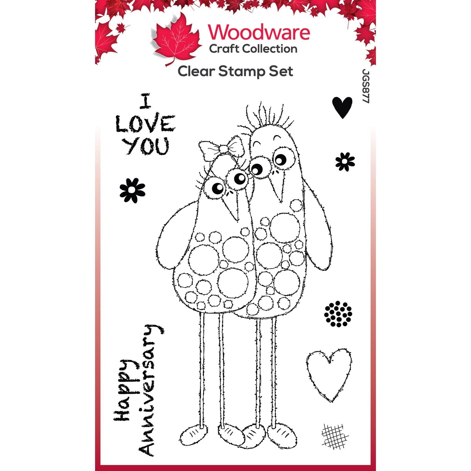 Woodware • clear singles bubble birds pedro rosa 4 in x 6 in stamp set