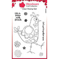 Woodware • clear singles bubble birds paula 4 in x 6 in stamp set