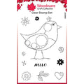 Woodware • clear singles bubble birds diego 4 in x 6 in stamp set