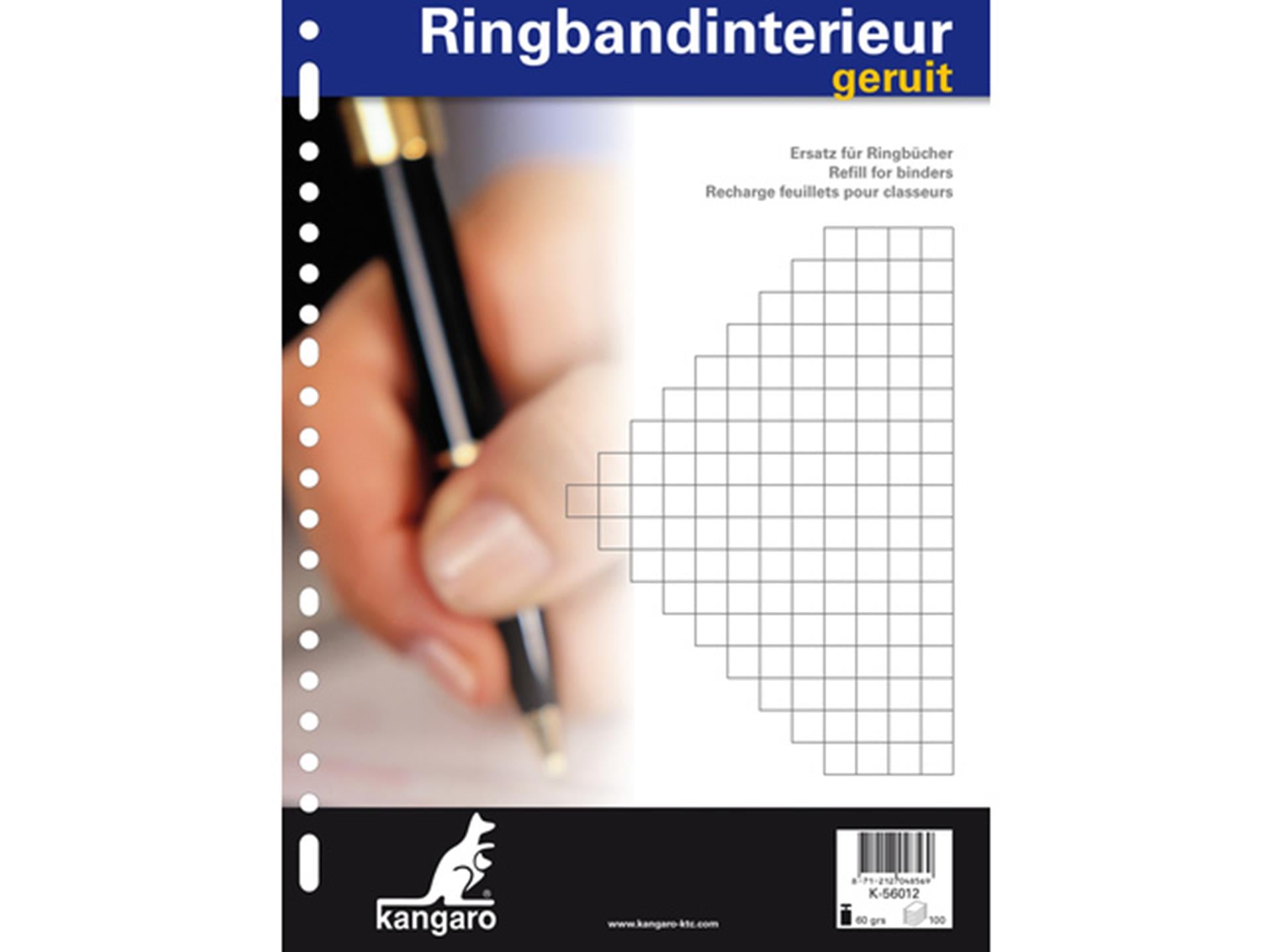 Kangaro ringbandinterieur 23 ring 10mm ruit 100 vel