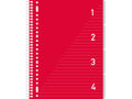Kangaro 4 in 1 schrijfblok a4, gelinieerd rood