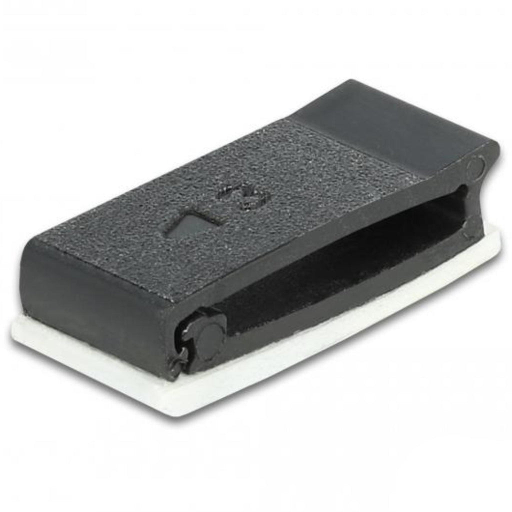 Delock kabelhouder met vergrendelclip zelfklevend zwart 10 stuks