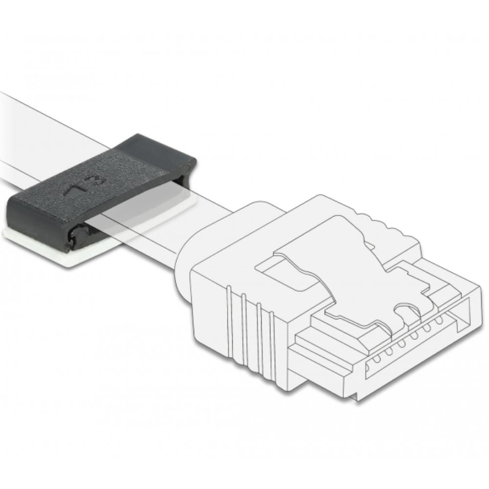 Delock kabelhouder met vergrendelclip zelfklevend zwart 10 stuks
