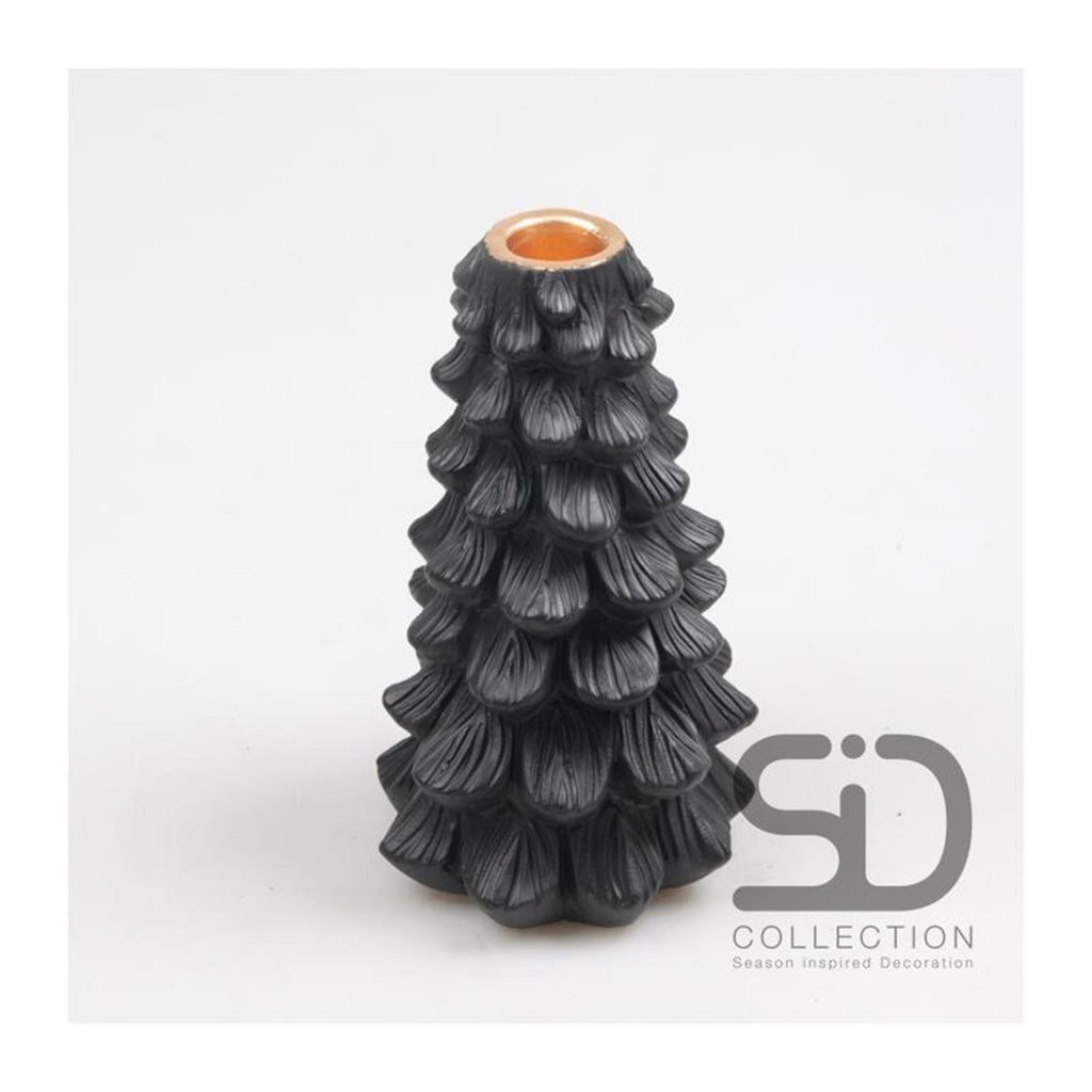 Season inspired decoration kandelaar kerstboom 11x11x19 zwart