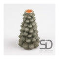 Season inspired decoration kandelaar kerstboom 11x11x19 olijfgroen