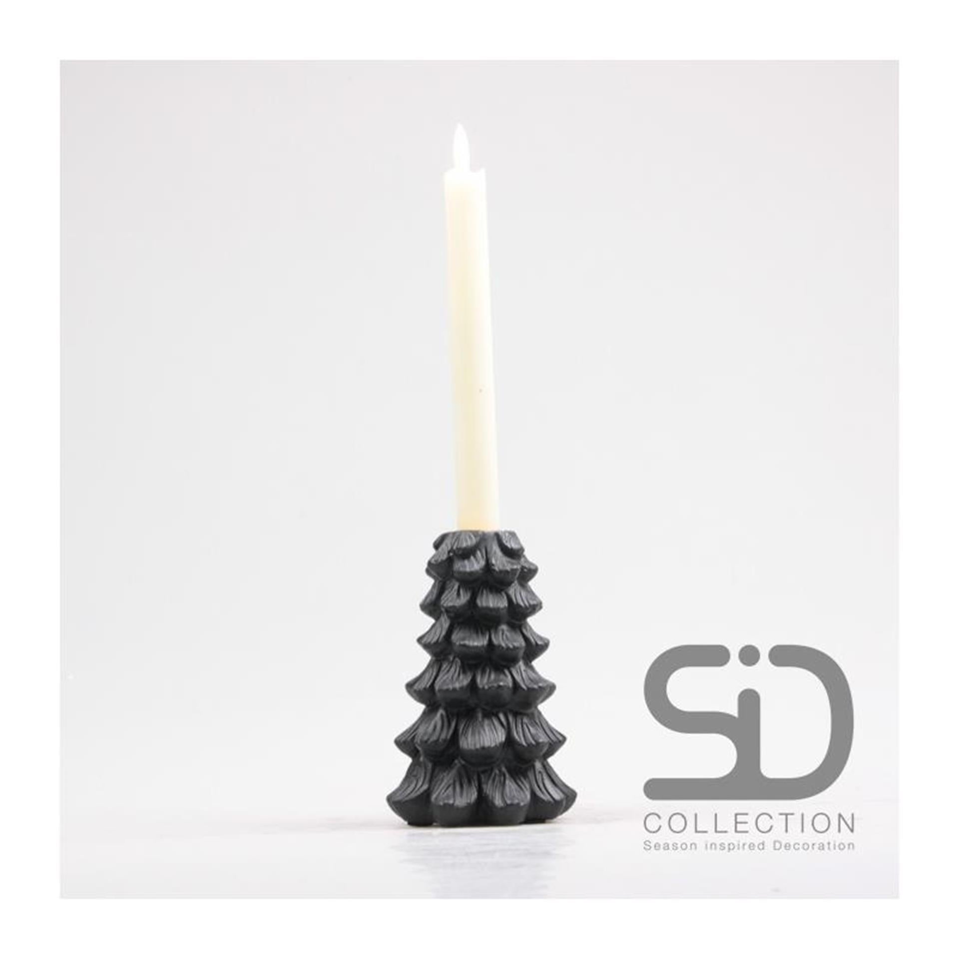 Season inspired decoration kandelaar kerstboom 10x10x15 zwart