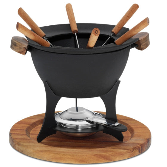 Kela Country Fondue-Set für 6 Personen, 1 Liter, 11-teilig, schwarz