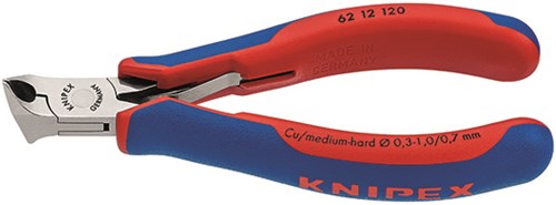 Knipex elektronica-voorsnijtang met schuine kop met meer-componentengrepen 120 mm - 6212120