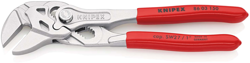 Knipex sleuteltang | 150 mm lengte | tang en schroefsleutel in eén | kunststof bekleed | verchroomd - 86 03 150 sb