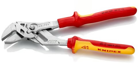 Knipex sleuteltang | lengte 250 mm spanwijdte 46 mm | verchroomd meercomponenten mantels | vde | 1 stuk - 86 06 250 - 86 06 250