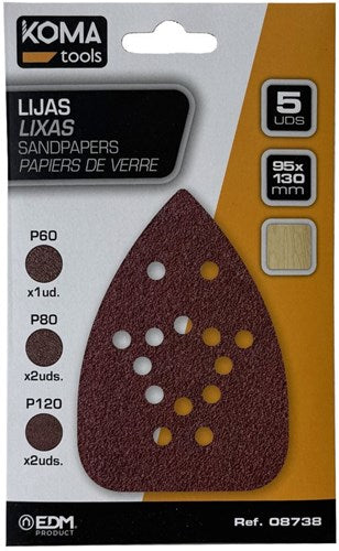 Koma tools schuurpapier | 13x9,5cm | 5stuks - 6490900