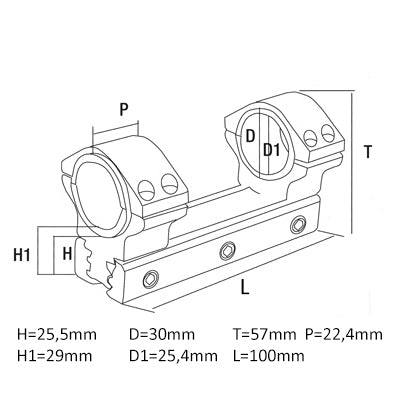Universelle Kegelhalterung für 30–25,4 mm