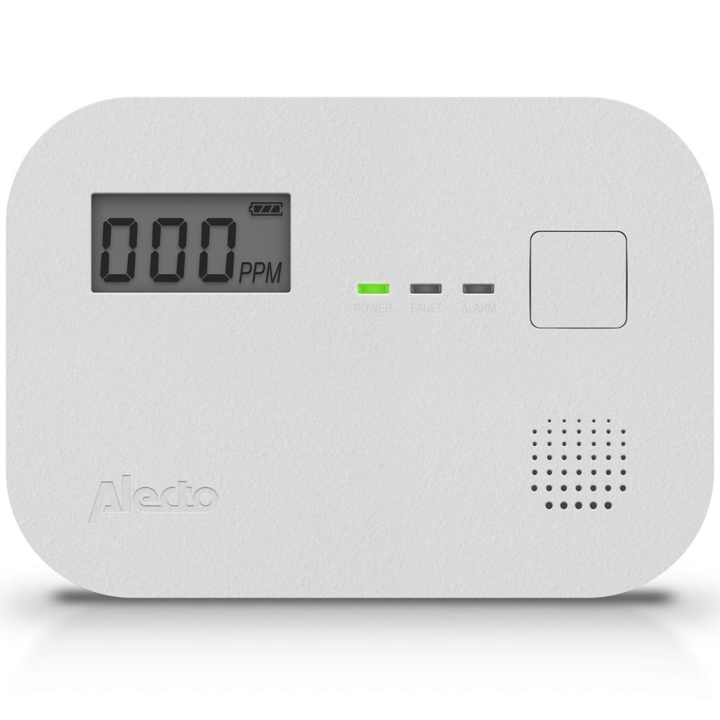 Alecto coa3910 koolmonoxidemelder met display - 10 jaar sensor - voldoet aan europese norm en50291 - wit