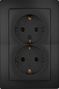 Enzo kopp hk05 mat zwart inbouw stopcontact ra dubbel - 4621720