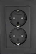 Enzo kopp hk07 antraciet inbouw stopcontact ra dubbel + kinderbeveiliging - 4623115