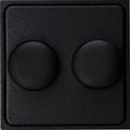 Enzo kopp hk07 pure mat zwart afdekplaat + knop duo dimmer - 4624535