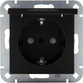Enzo kopp hk07 pure mat zwart inbouw stopcontact ra met deksel + kinderbeveiliging - 4624650