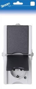 Enzo kopp swd opbouw stopcontact ra dubbel verticaal - 6628110