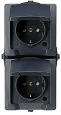Enzo kopp swd opbouw stopcontact ra dubbel verticaal antraciet - 4628230