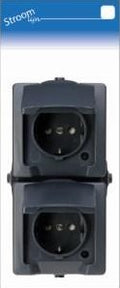Enzo kopp swd opbouw stopcontact ra dubbel verticaal antraciet - 6628230